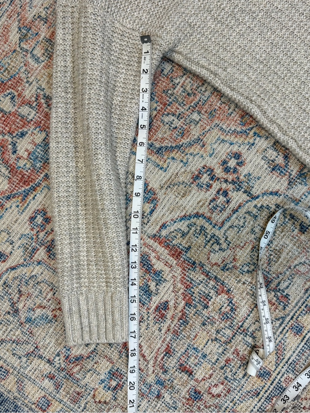 Madewell Oversized Turtleneck Sweater M Oatmeal Chunky Knit Cozy Fall Neutral - Picture 8 of 9
